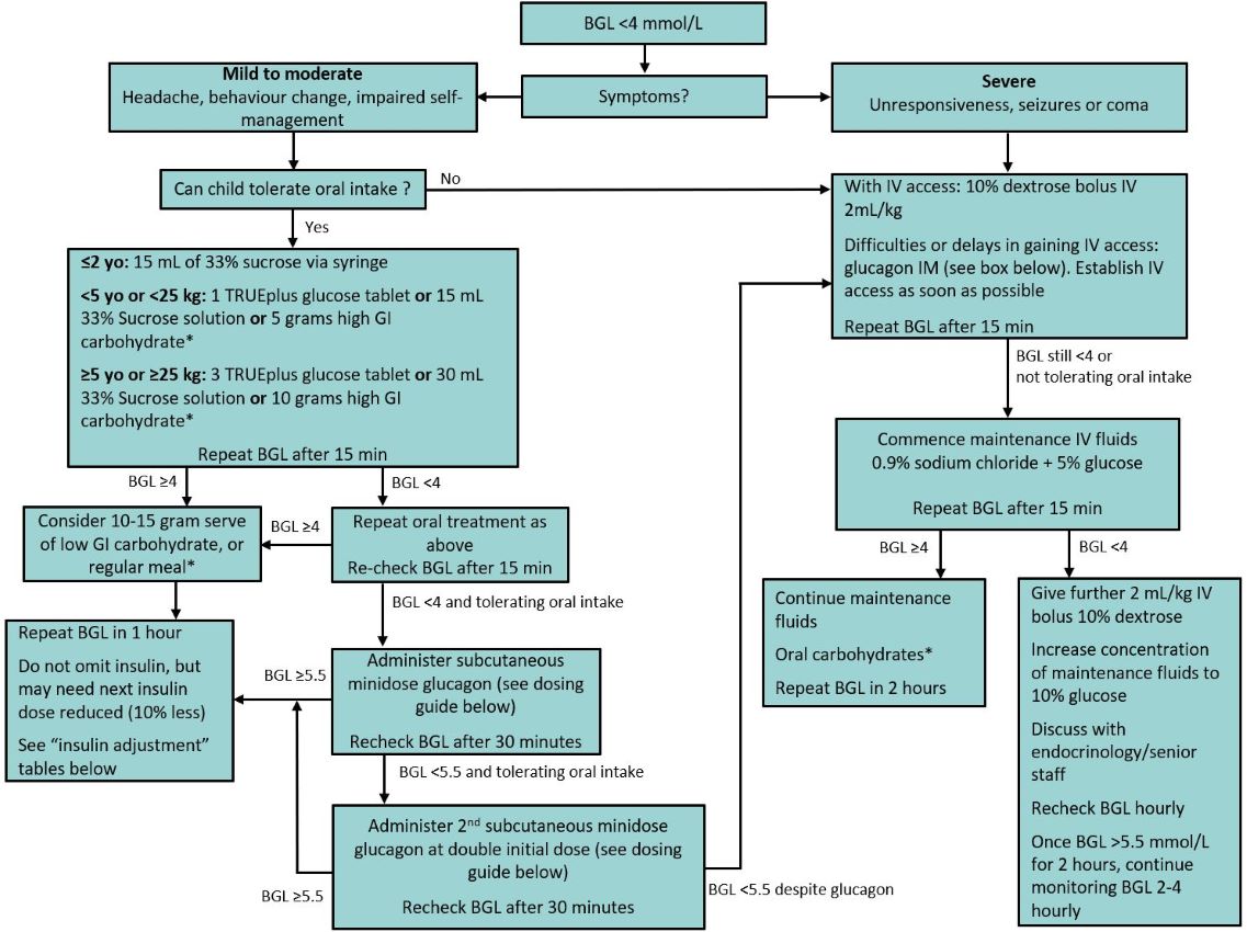 Hospital management of hypoglycaemia in diabetes